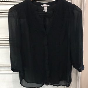 H&M black sheer blouse Size 8